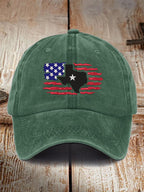 Retro Texas Strong Flag Print Baseball Cap