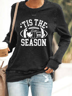 Women's Fall Rugby Tis the Season Print Sweatshirt