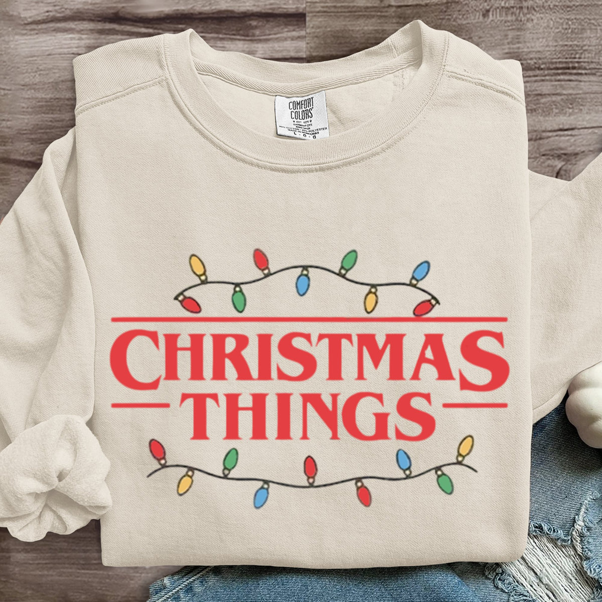 Christmas Things Upside Down Art Print Sweatshirt