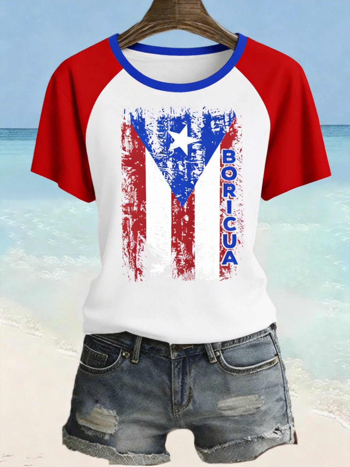 Retro Puerto Rico Print T-Shirt