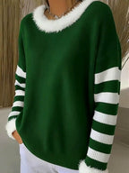 Women's Casual Christmas Stitching Contrast Color Top