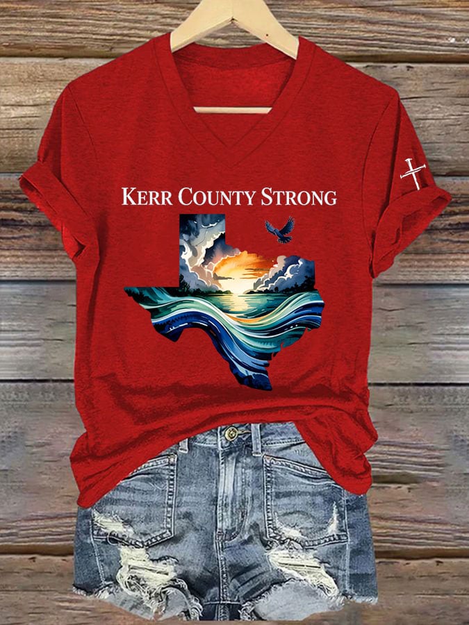 Women's Texas Spirit KERR COUNTY STRONG Print T-shirt