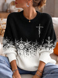 Women's Christmas Print Casual Knit Top