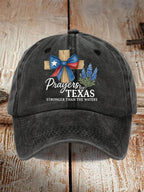 Retro Texas Strong Prayers For Texas Stronger Than The Waters Print Baseball Cap