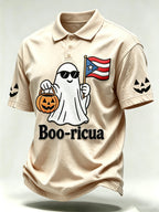Men's Halloween In Puerto Rico Print Polo Shirt