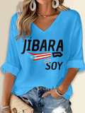Puerto Rico Printed Long Sleeve Top
