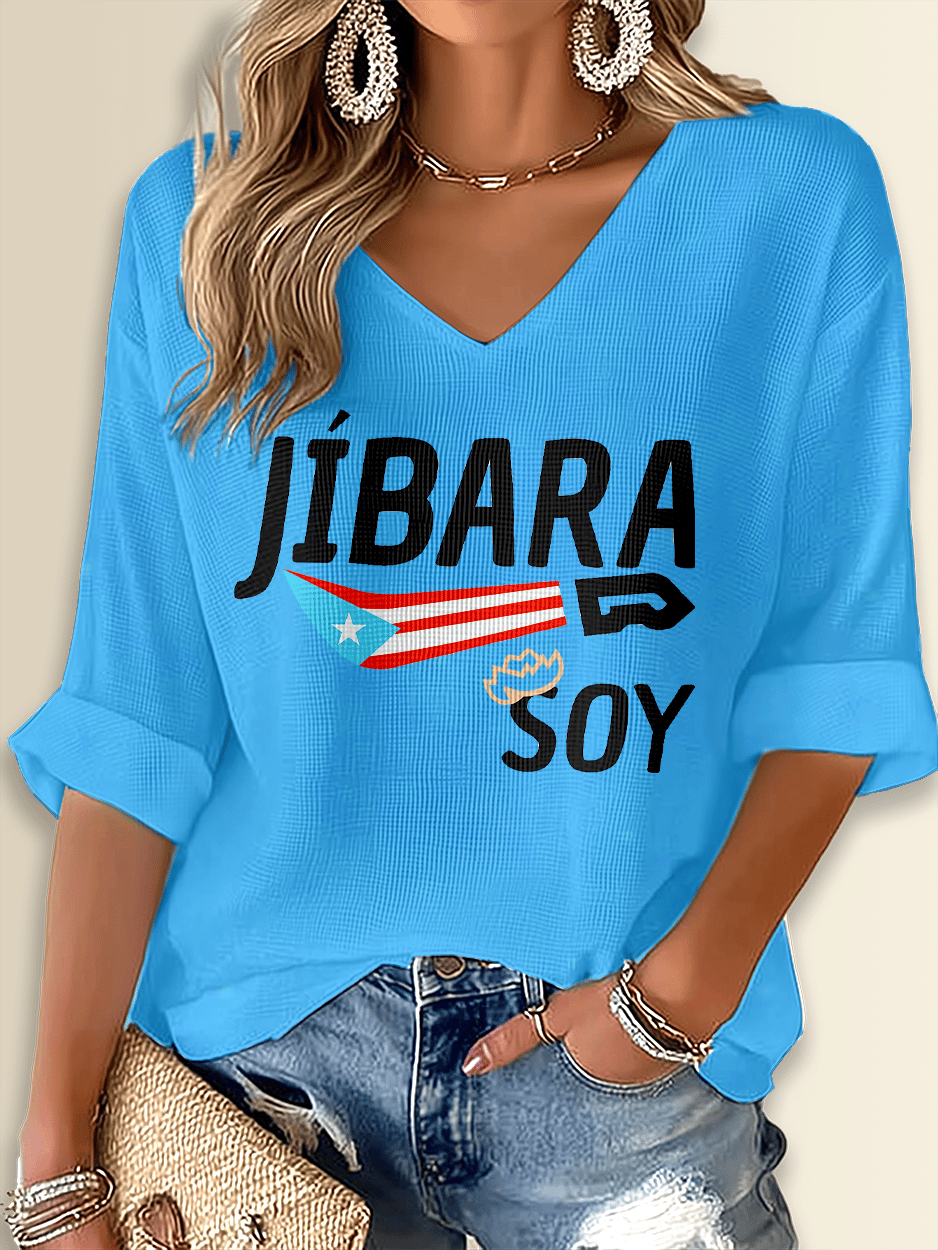 Puerto Rico Printed Long Sleeve Top