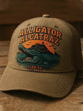 Unisex Vintage Washed Crocodile Print Hat