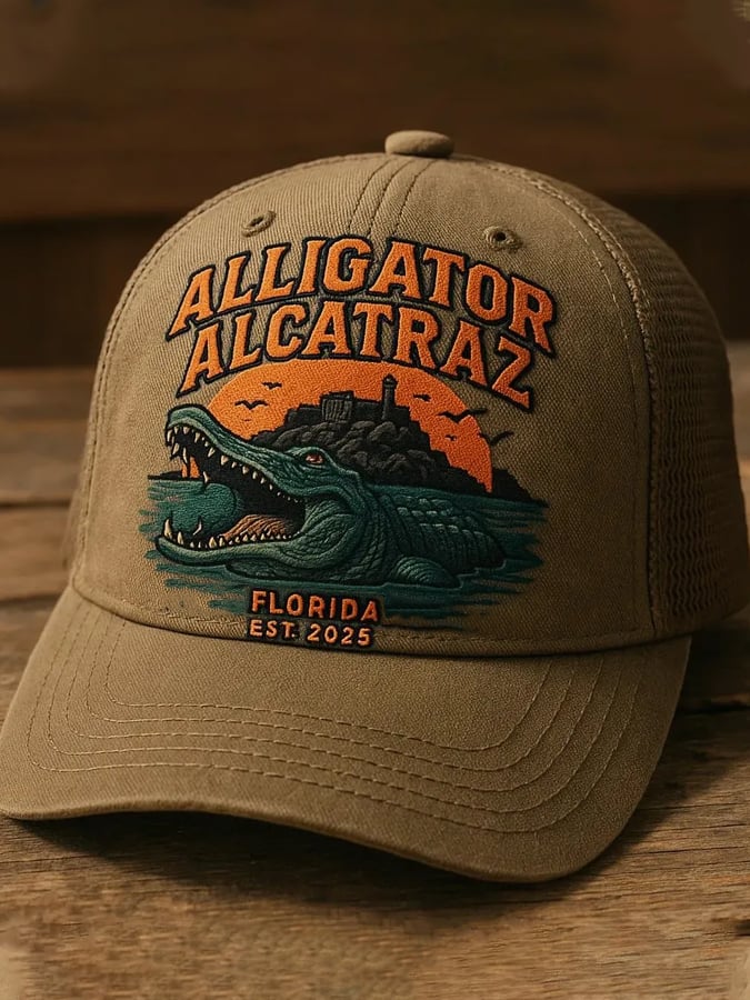 Unisex Vintage Washed Crocodile Print Hat