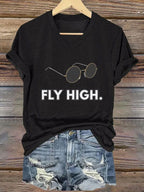 Women's "Hot Singer" Printed V-Neck T-Shirt