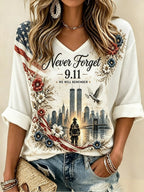 Women's Never Forget September 11 Print T-Shirt