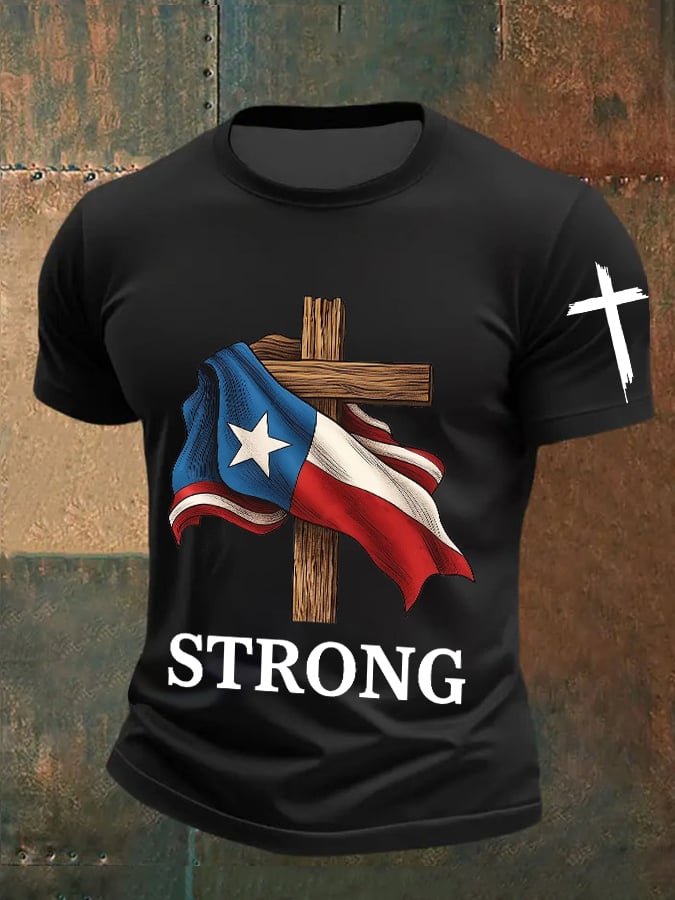 Men's Vintage Texas Strong Print T-Shirt