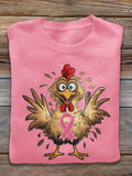 Pink Breast Cancer Turkey Art Print Thin Sweater
