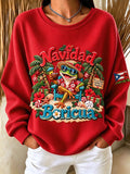 Women's Puerto Rico Christmas Print Casual Top