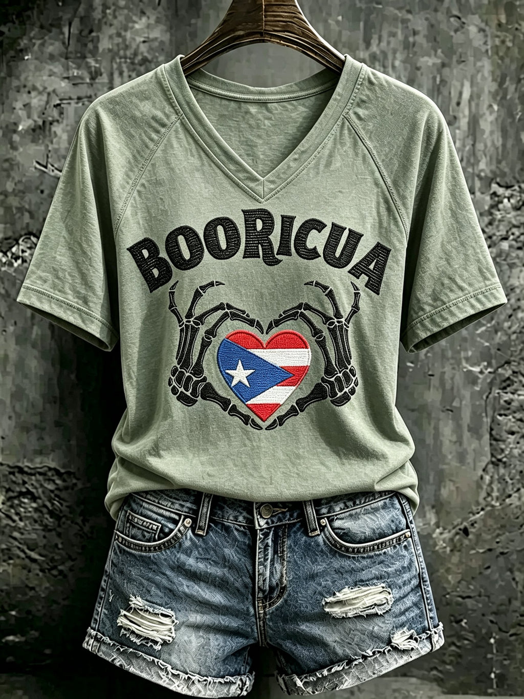 Women's Puerto Rico Halloween Print T-shirt
