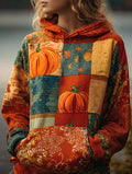 Women's Vintage Autumn Maple Leaf Art Hoodie