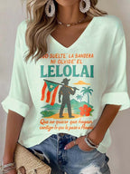 Puerto Rico colorful printed long sleeve top