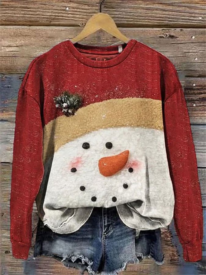 Women's Christmas Print Crew Neck Sweatshirt