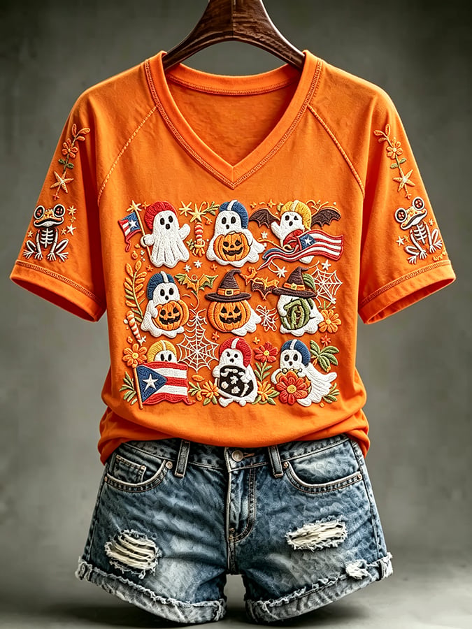 Women's Halloween In Puerto Rico Print T-Shirt
