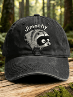 Retro Jimothy Raccoon Print Baseball Cap