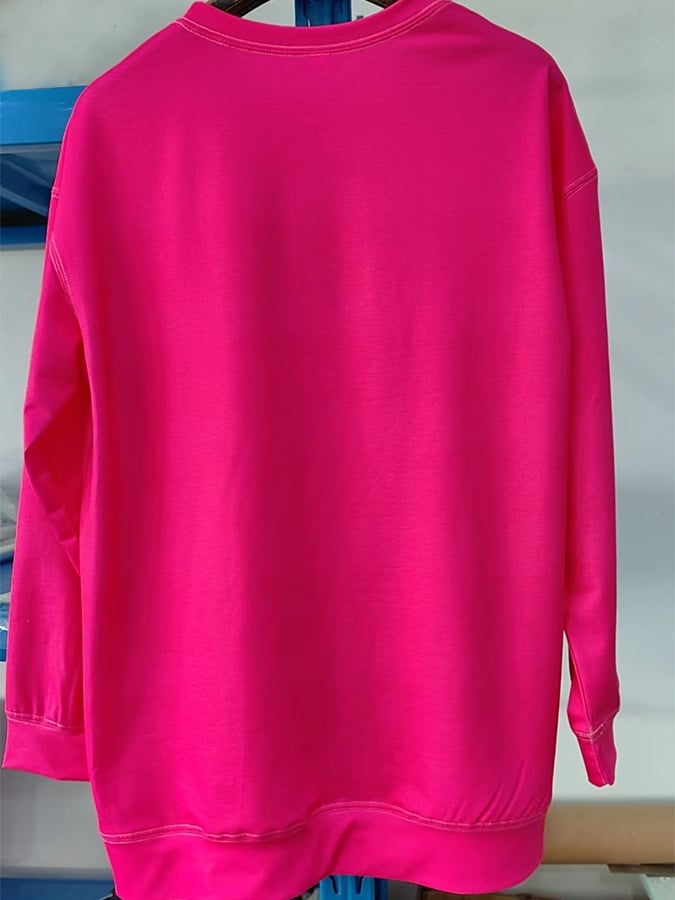 Women's Shiny Santa Print Sweatshirt