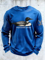Men's Stupid Canadian wolf bird  Print Long-Sleeved T-Shirt