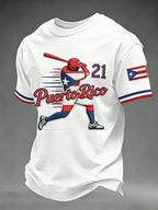 Men's Puerto Rico Baseball Print Short-Sleeve T-Shirt