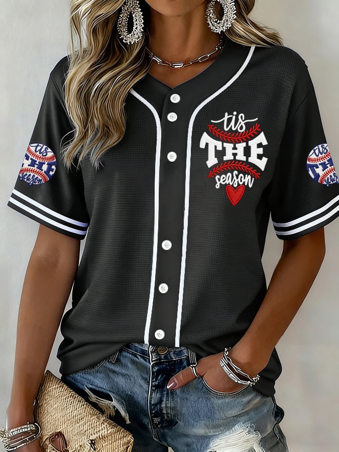 Women's  Baseball Is My Favorite Seasonl  Print Shirt