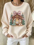 Women's Christmas Nativity Print Casual Sweatshirt