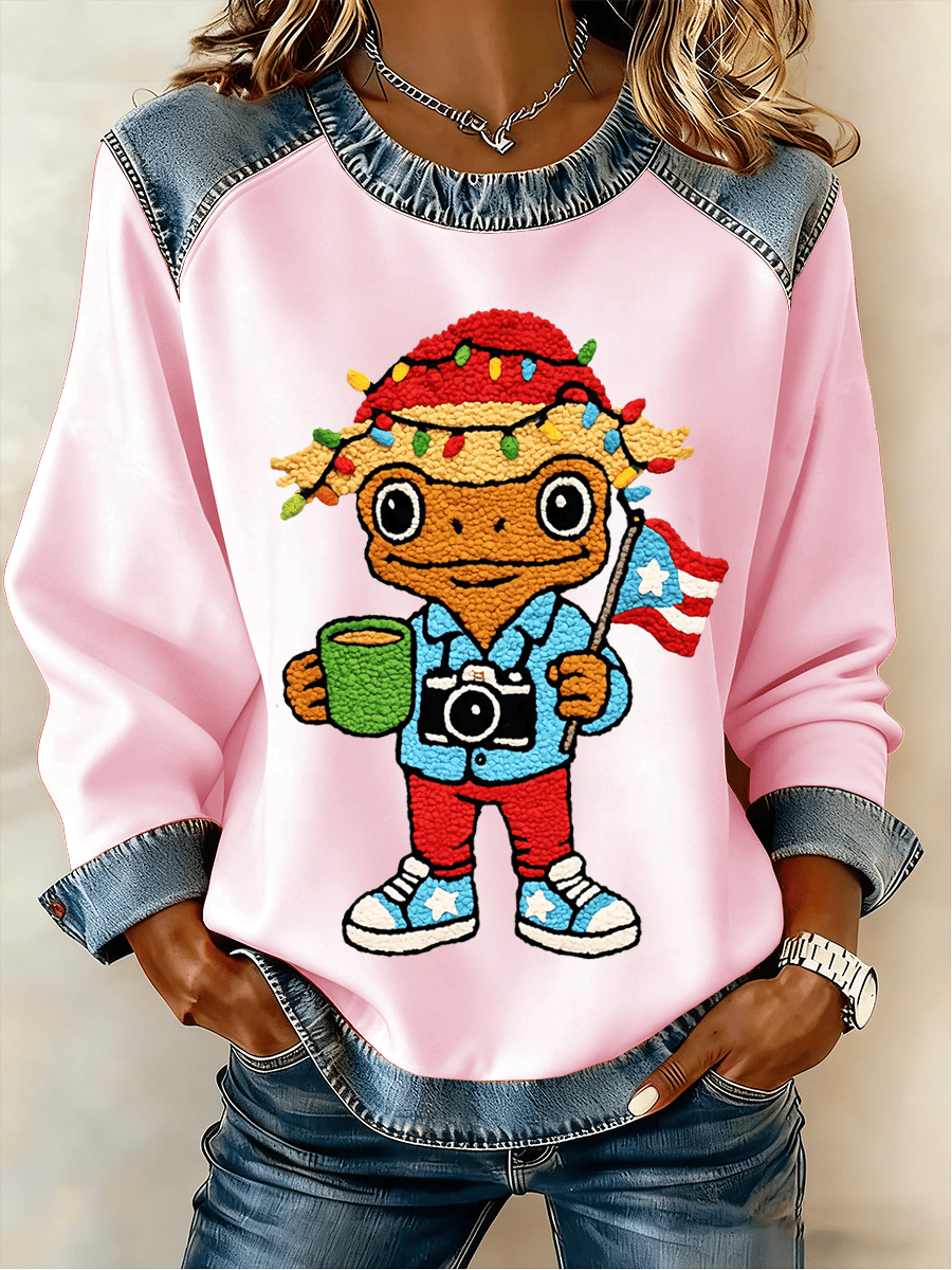 Women's Puerto Rican Christmas Print Sweatshirt