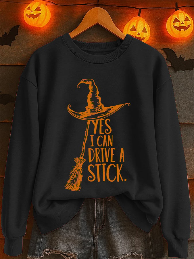 Women's Yes I Can Drive A Stick Printed Sweatshirt
