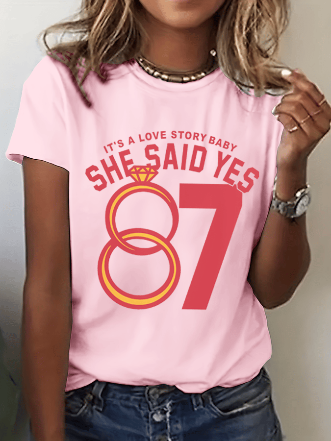 Women's Hot Spot Print Crew Neck T-shirt