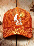 Unisex Retro Commemorative Baseball Cap: "King of Pop" Faux-Sequin Print Edition