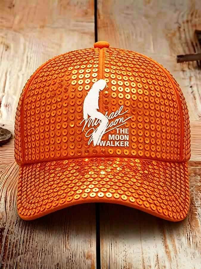 Unisex Retro Commemorative Baseball Cap: "King of Pop" Faux-Sequin Print Edition