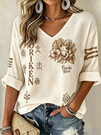 Women's Puerto Rico Printed round neck short sleeve T-shirt