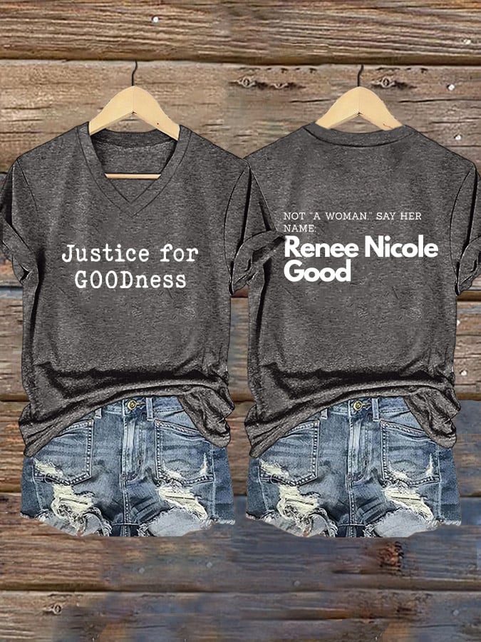 Women's Say Her Name Print V Neck T-shirt