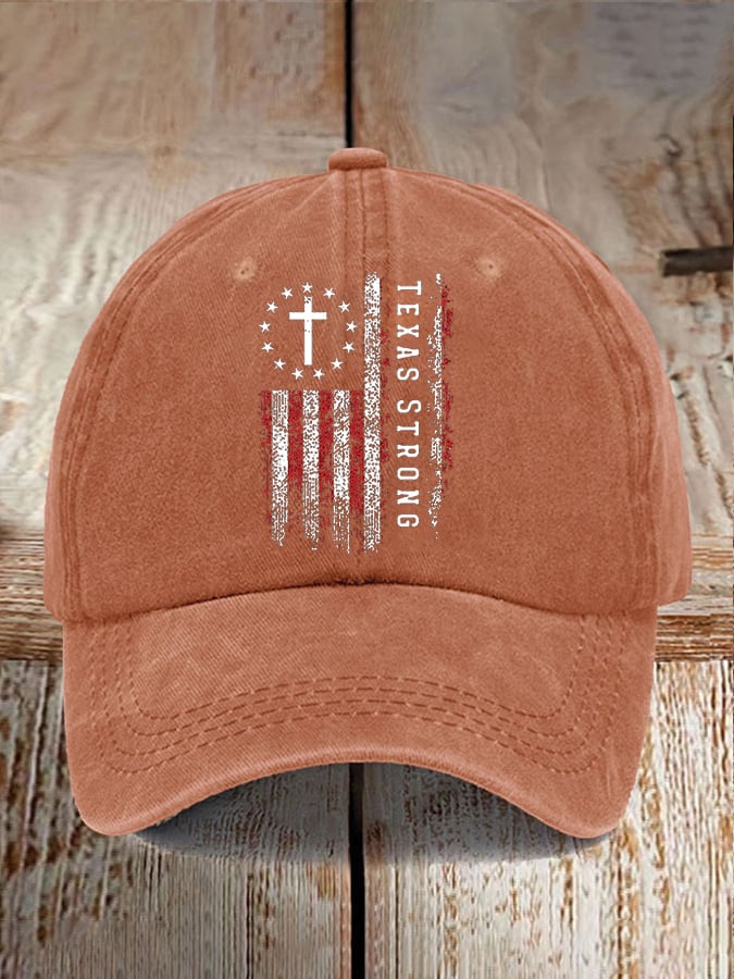 Retro Texas Strong Print Baseball Cap
