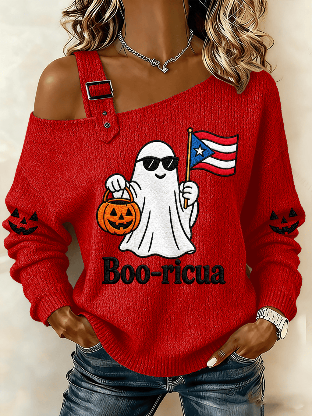 Women's Halloween In Puerto Rico Print Top