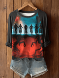 Running Up That Hill Stranger Printed Raglan T-shirt