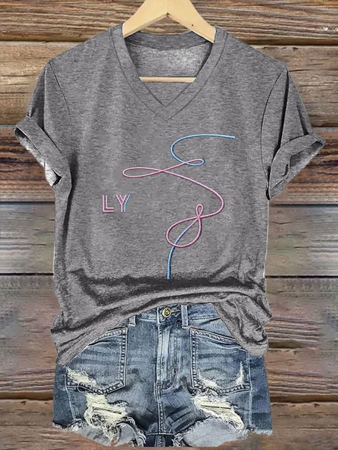 Women's K-pop Print Short-sleeved T-shirt