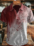 Men'S Casual Blood Stain Print Short Sleeve Shirt