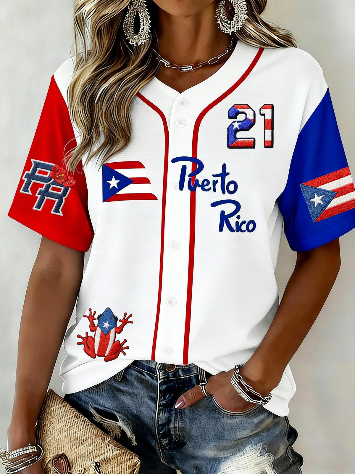 Women's Puerto Rico Baseball Jersey