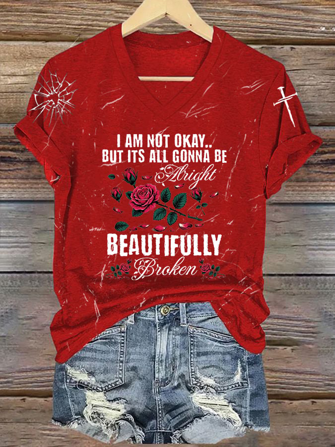 Women's country music print crew neck t-shirt
