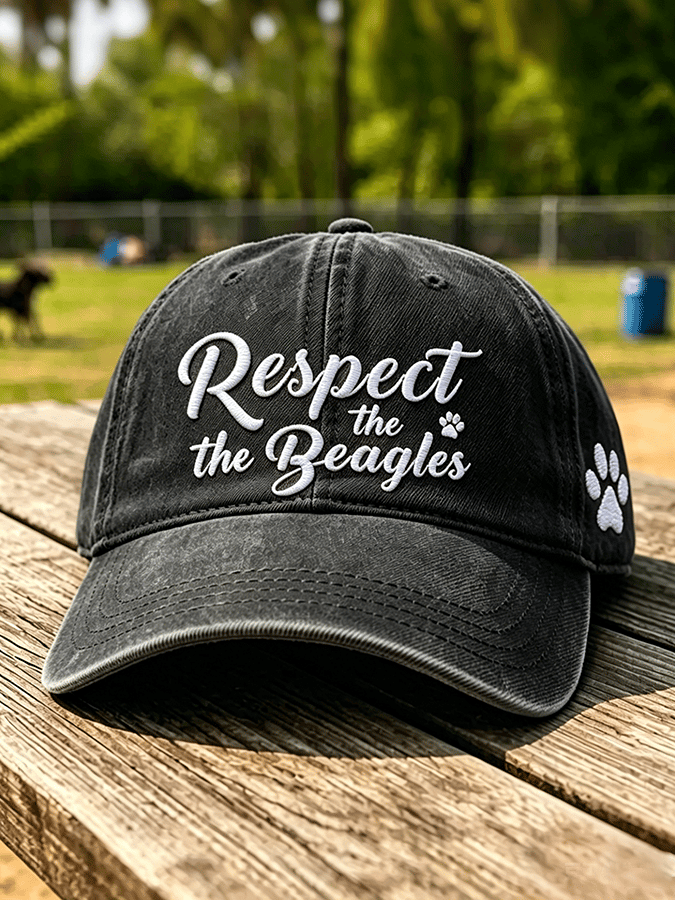 Unisex ”Respect the Beaglesâ€?Washed Retro Baseball Cap