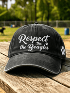 Unisex ”Respect the Beaglesâ€?Washed Retro Baseball Cap