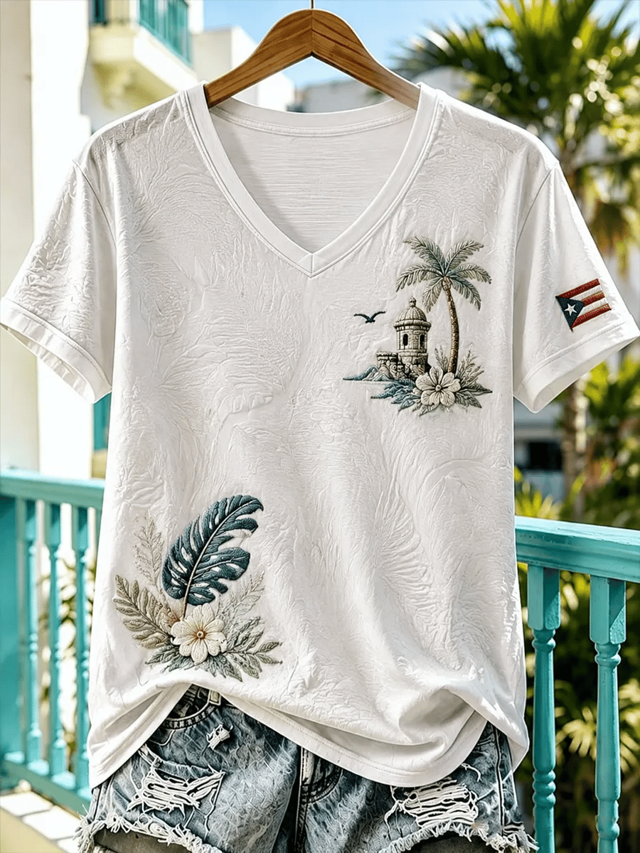 Women's Puerto Rico Pride Art Printed T-shirt