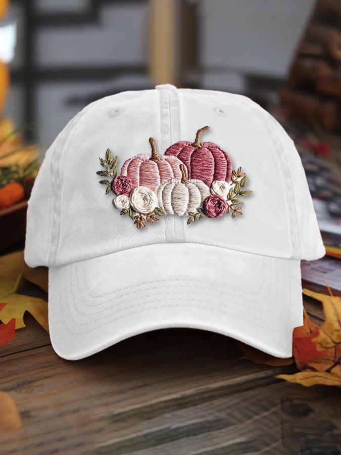 Women's casual pink pumpkin hat