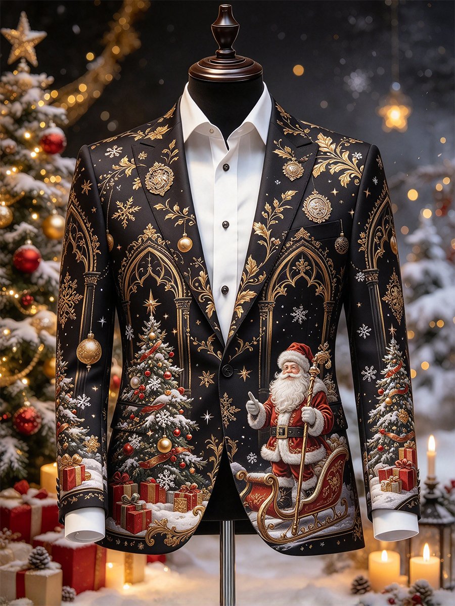 Men's Business Casual Christmas Blazer