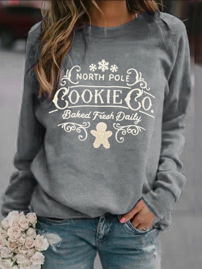 Women's Christmas Print Long Sleeve Sweatshirt