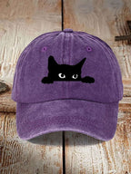 Unisex Black Cat Print Baseball Cap